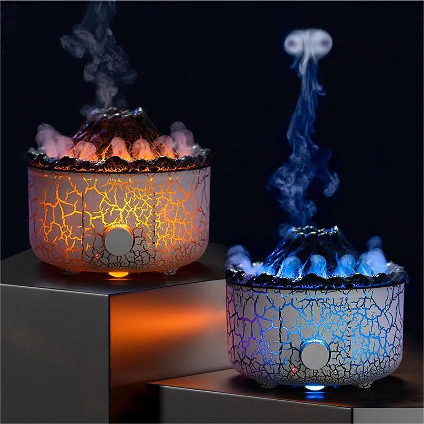 Humidifiers for Bedroom Volcanic Lava Aromatherapy Machine Home Desktop Humidifier Flame Aromatherapy Machine, A