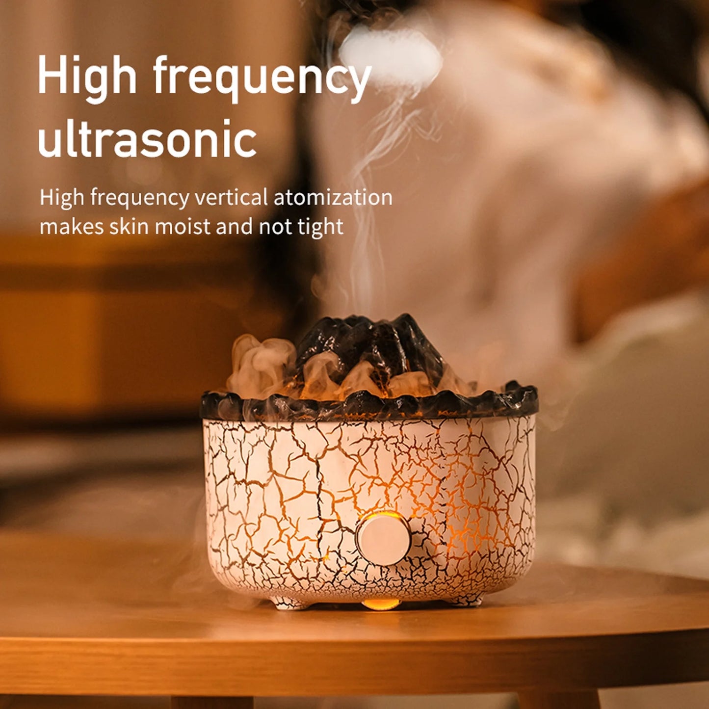 Humidifiers for Bedroom Volcanic Lava Aromatherapy Machine Home Desktop Humidifier Flame Aromatherapy Machine, A